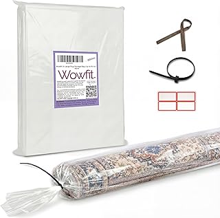 Wowfit X-Large Plastic Rug Storage Bag with Zip Tie, Heavy Duty Fits Rug...