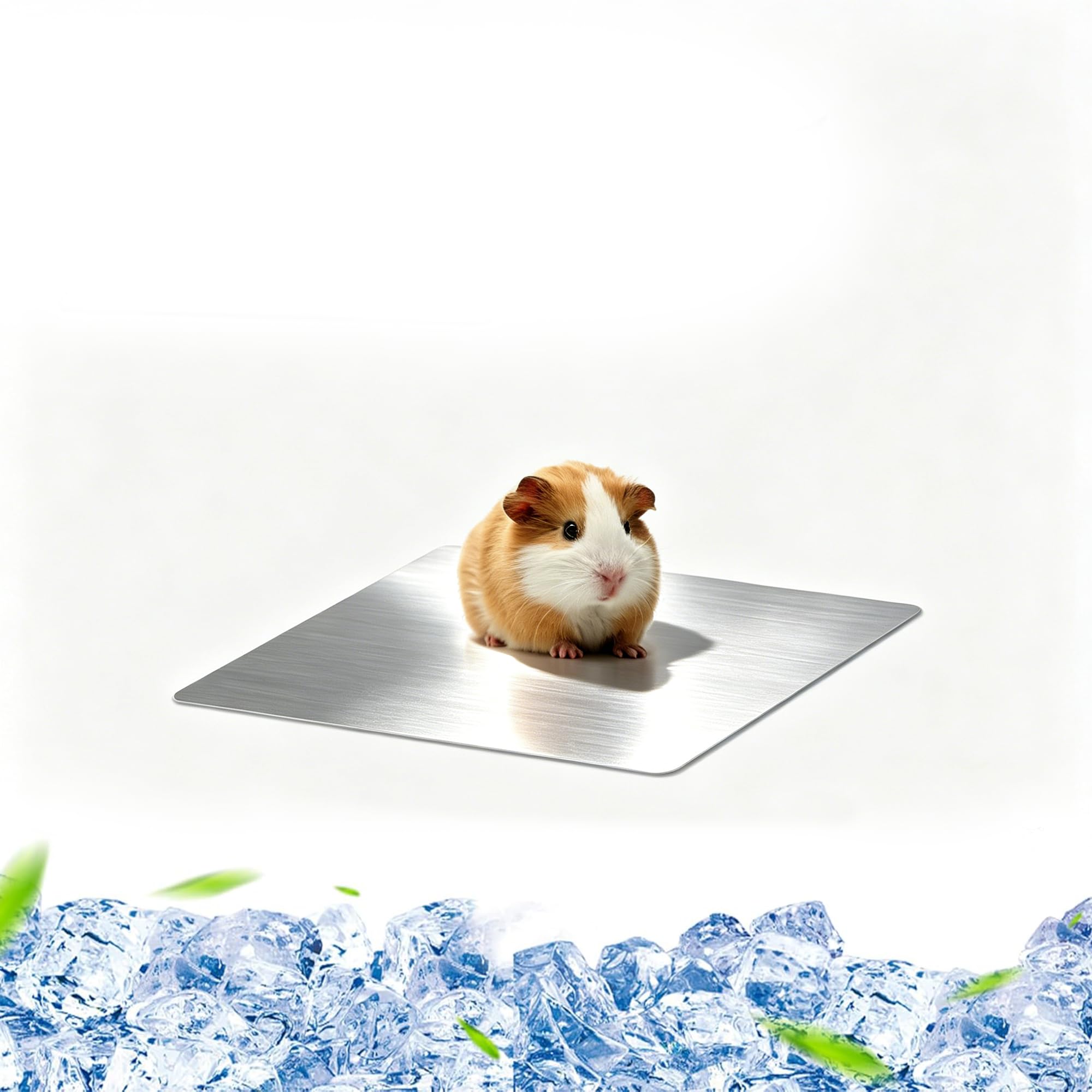 Guittly 2pcs Small Pet Cooling Mat, Bite-Resistant Aluminum Cooling Pad for Rabbits Hamsters Guinea Pigs, Summer Ice Bed Small Animal Cool Mat, Safe Lightweight Design with Smooth Edges (12x8cm)