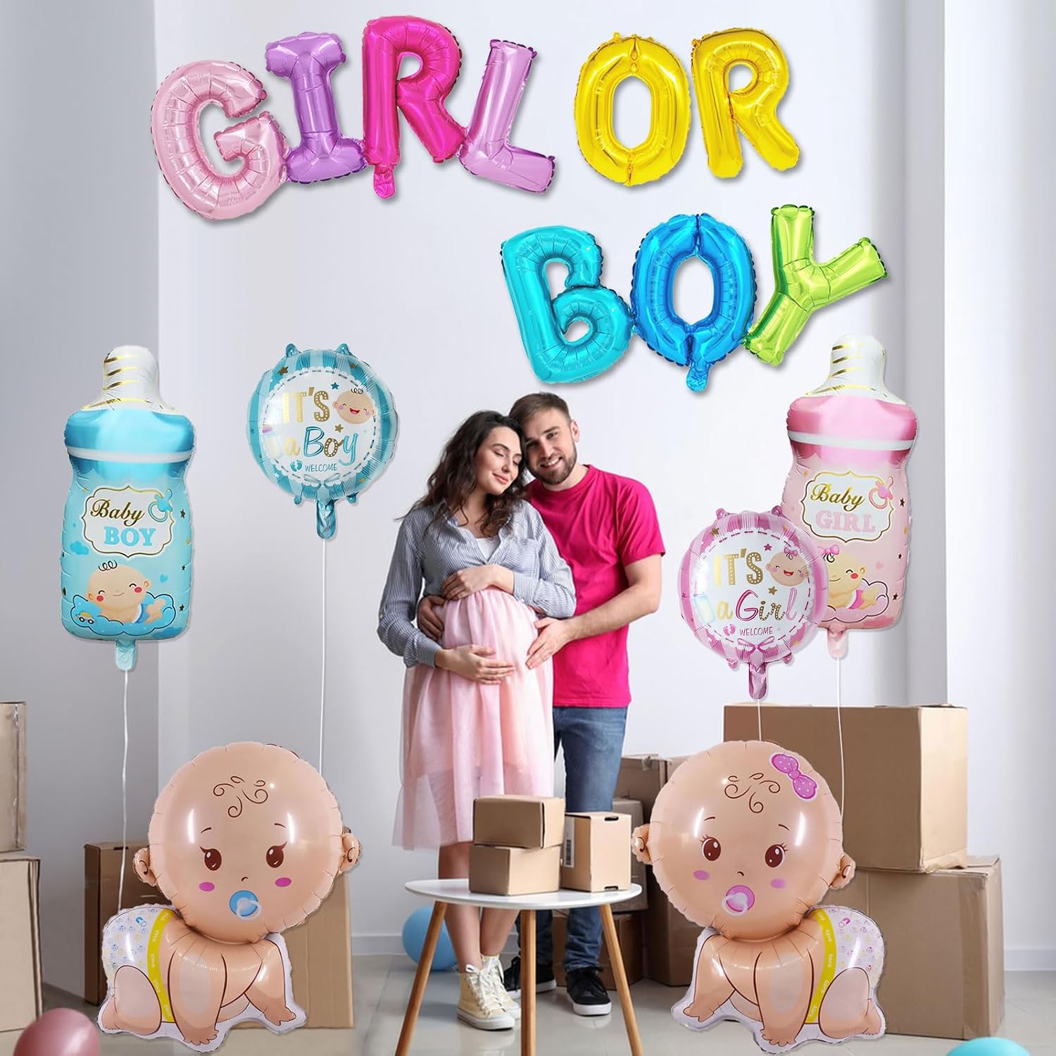 10 Pcs Gender Reveal Balloons Baby Shower Birthday Party Supplies image 3