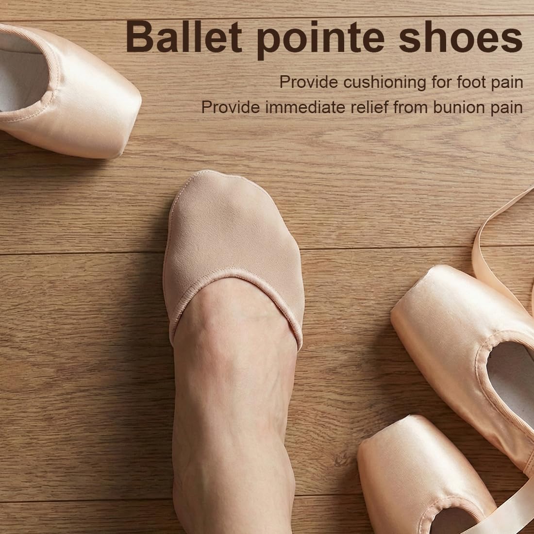 1 pares protectores de dedos pie de ballet, cubiertas de tela para dedos del pie, almohadillas para los dedos del pie en punta, cojines suaves para mujeres, Ballet Toe Pads Almohadillas largo