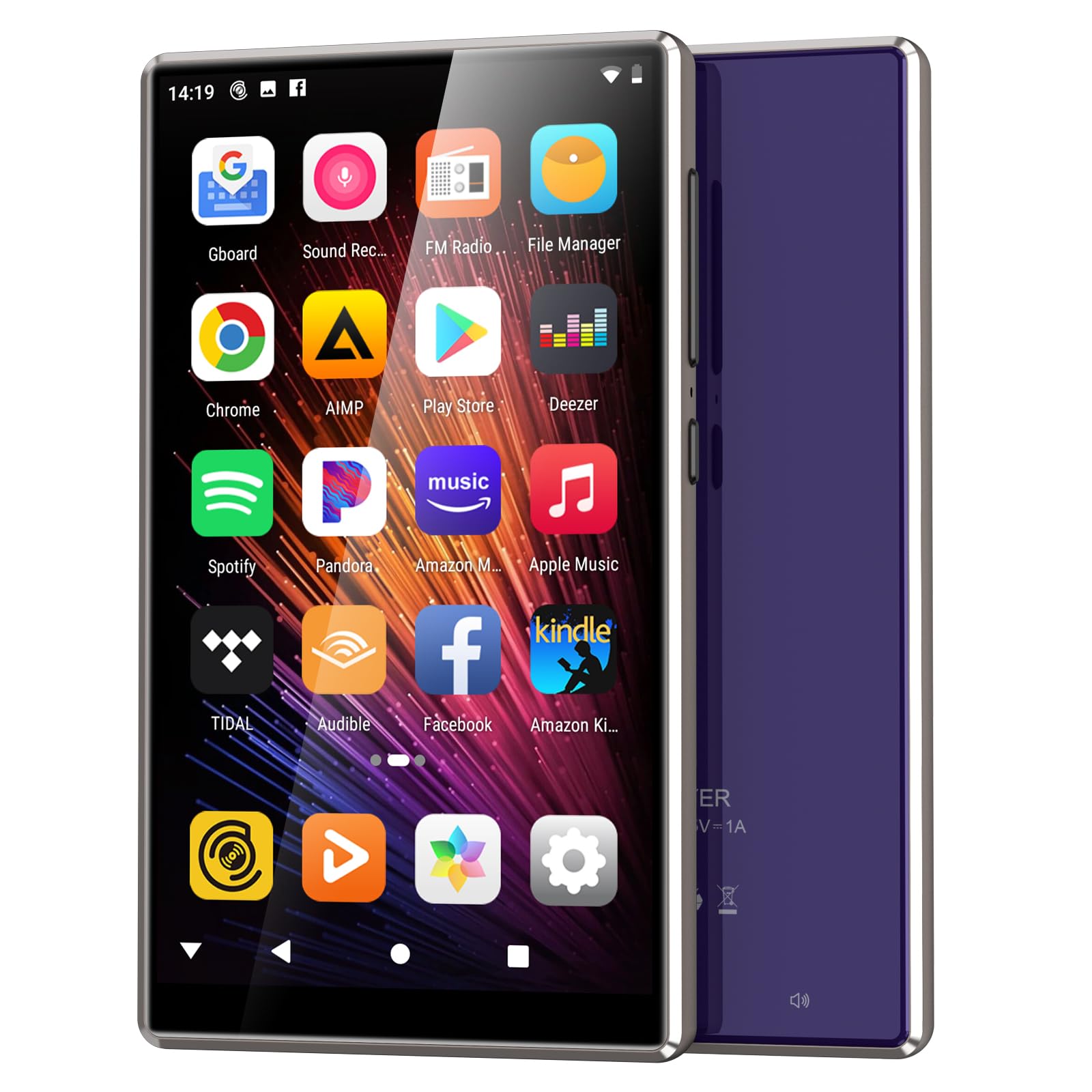 80GB MP3 Player with Bluetooth and WiFi, Android Streaming Music Player with Spotify, Amazon Music, Pandora, Audible, 4.7" Mp4 Music Player and WiFi with App, up to 512GB (Purple)