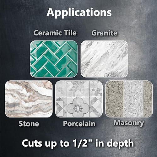 Miniatura 7 de POWERTEC Hojas de sierra de diamante de 7 pulgadas para sierra de azulejos húmedos, paquete de 3, hojas de azulejos superfinas de malla turbo para