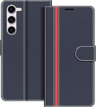 COODIO Leather Case for Samsung Galaxy S23 Plus 5G, Case Cover Pouch Stand Function for Samsung Galaxy S23 Plus 5G, Dark Blue/Red