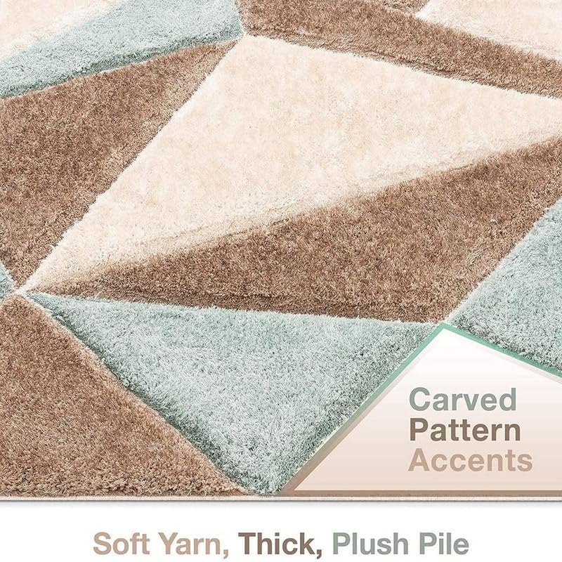 Image of Carpet for Living Room 5X7 FEET Modern Soft Shaggy Carpet Thick, Fluffy & 2 inch Pile Shag Rug for Your Kids Room, Bedroom & Livingroom (Multi Brown Pink)