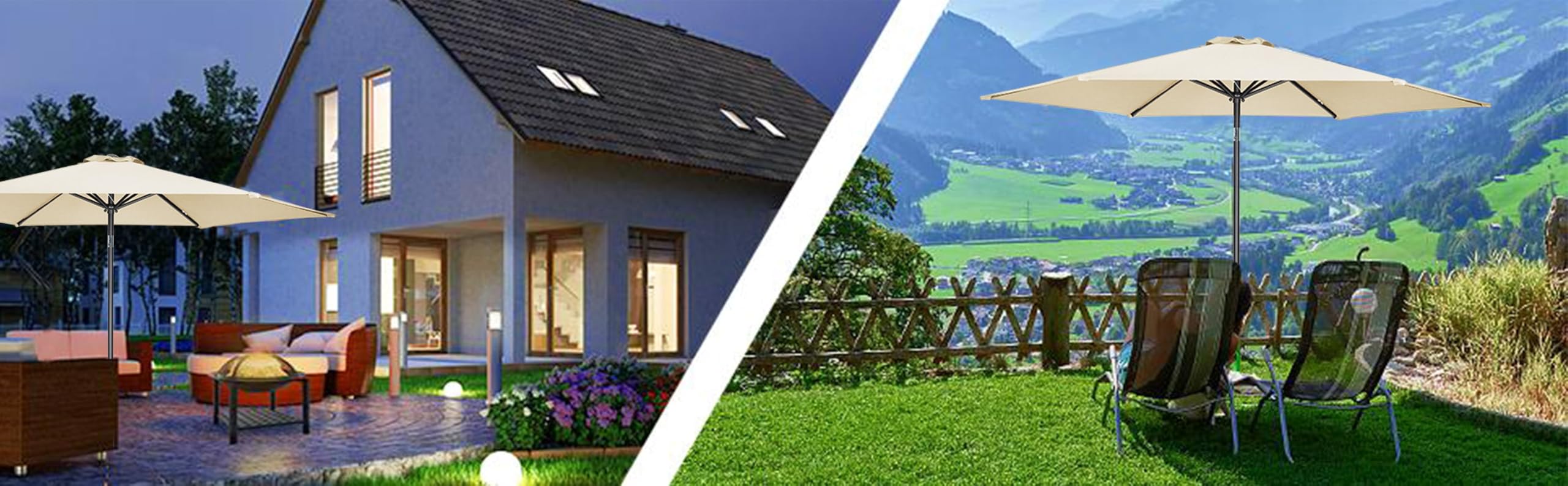 Kingsleeve® Parasol inclinable Ø 300cm Beige Parasol en Aluminium avec manivelle Protection UV50+ Pare-Soleil Jardin
