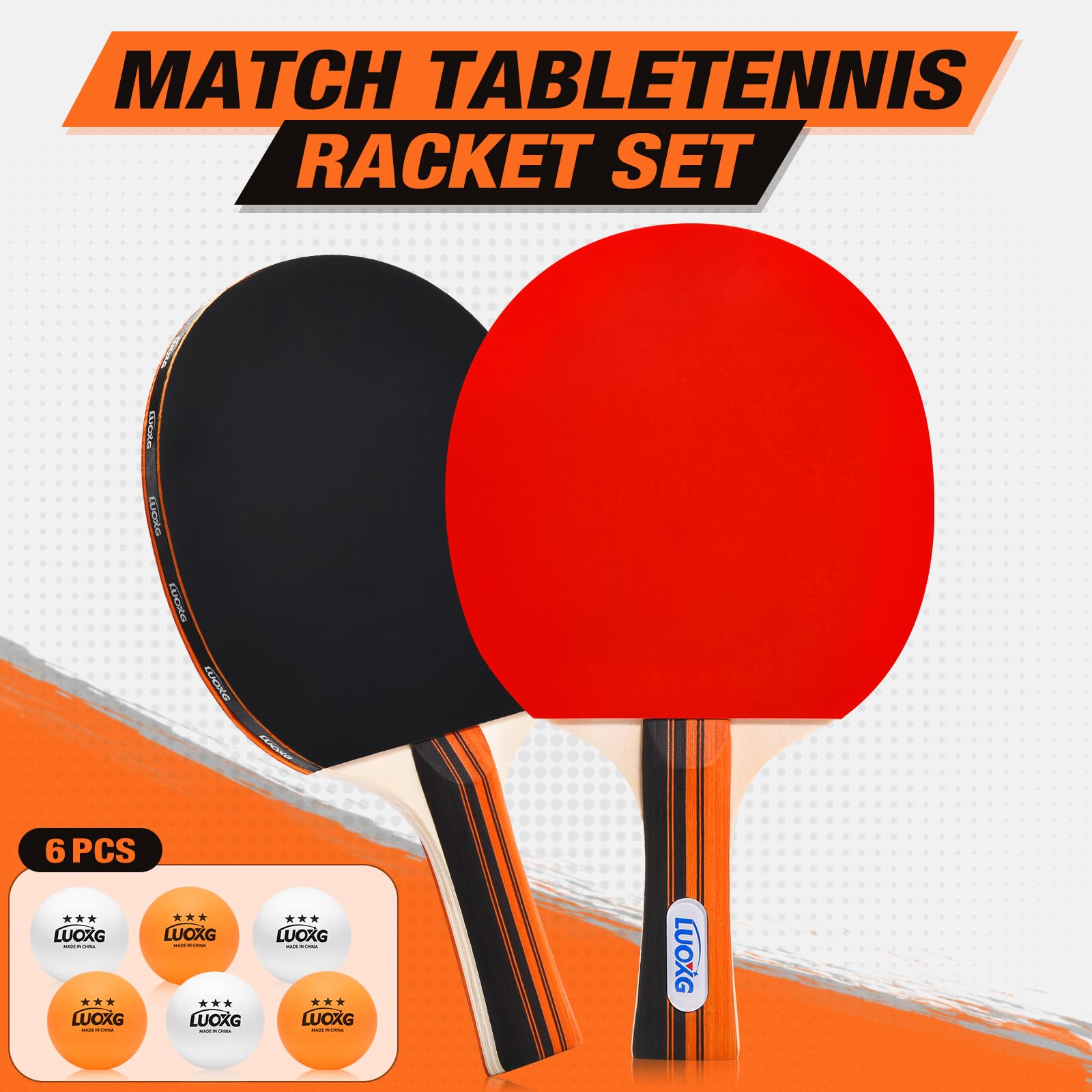 Juego de 2 palas de ping pong, incluye paletas y pelotas, juego de raquetas de tenis de mesa adecuadas para juegos en interiores y exteriores, juegos familiares 3