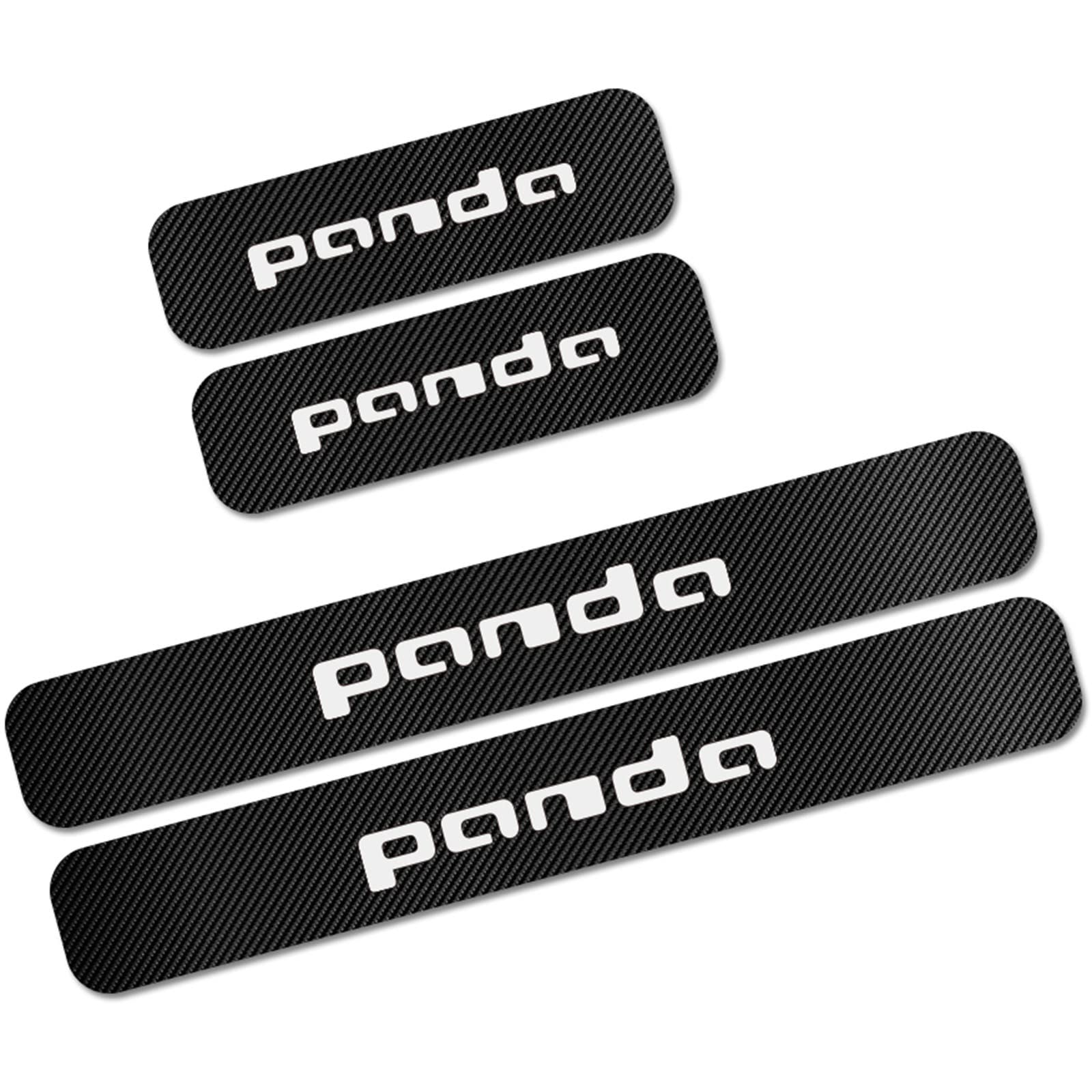 EAGLEG 4 Pezzi Adesivi Battitacco in Fibra Carbonio Auto, per Fi-at 500 Panda Punto Tipo Abarth, Esterno Battitacco Protezione Plates Anti-Graffio Scuff, Car Styling Decorativi Accessori, Panda