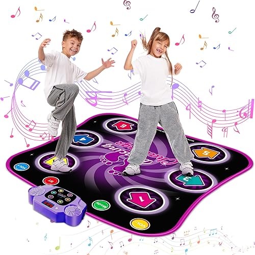 TZnponr Alfombrilla de baile con 6 botones iluminados, juguete de baile con 3 niveles diferentes, Bluetooth inalámbrico, multiidioma, regalos para