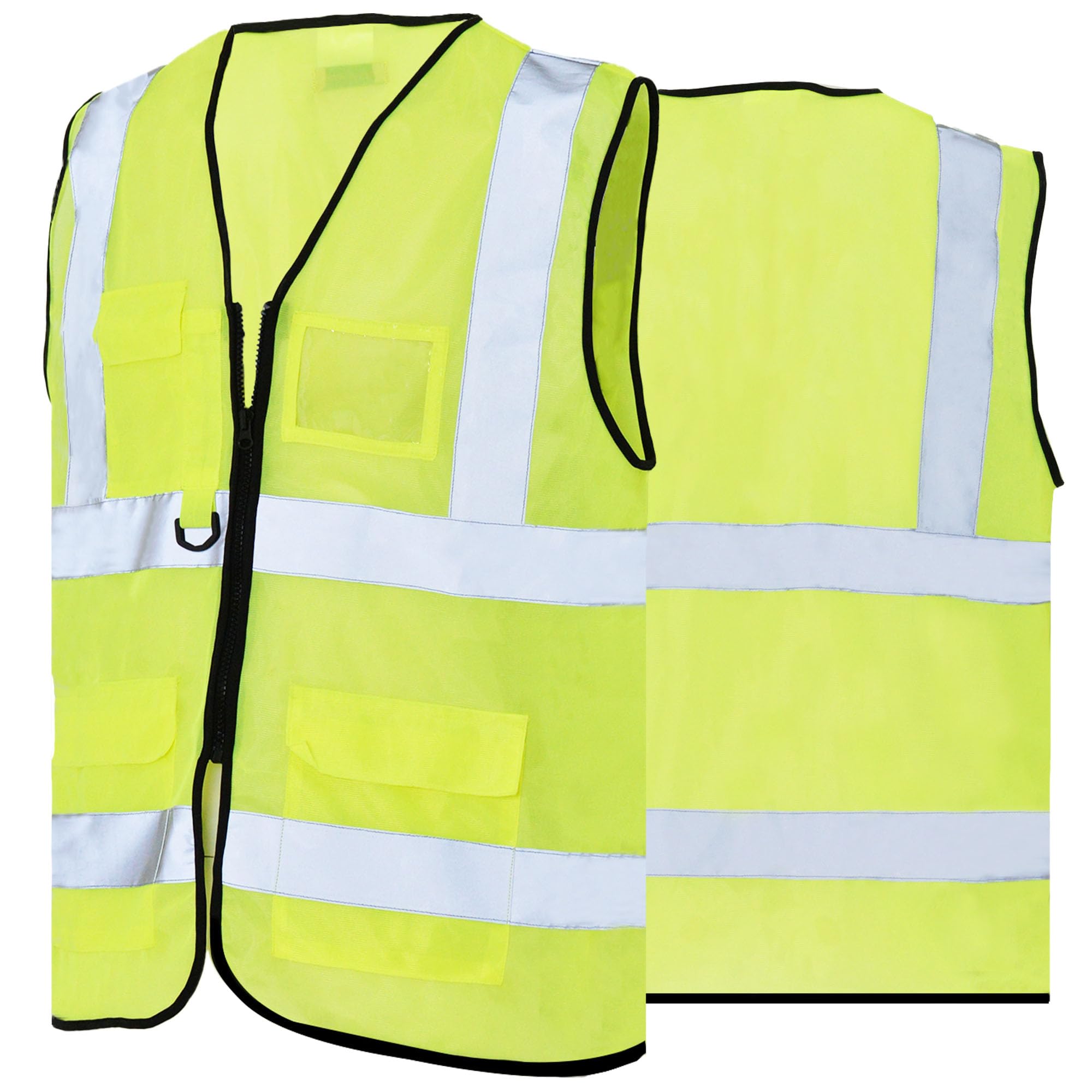 SALUS WEAR High Visibility Vest Reflective Strip Front & Back 3 Pockets 1 ID Window Ideal for Construction, Security and Industrial Work