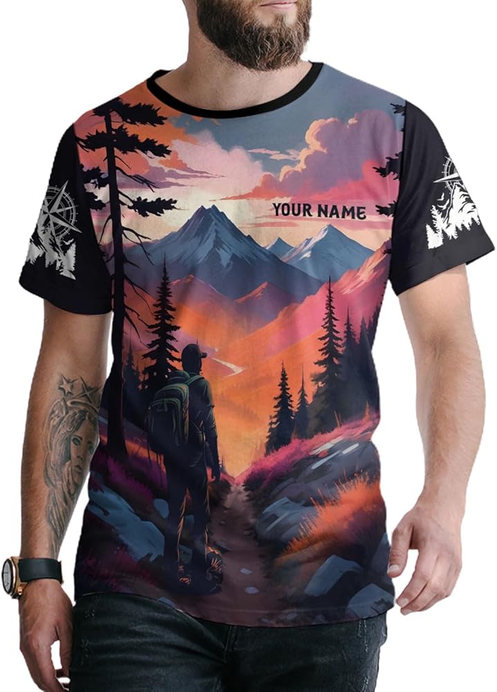 Amazon.com: Custom Adventure Hiking Shirt Graphic Mountain Tee