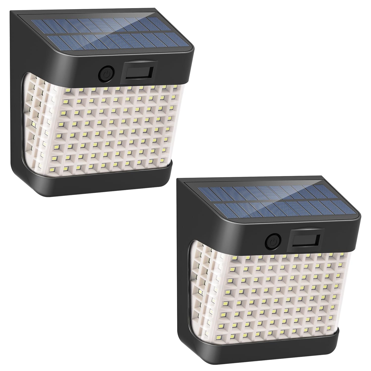 UME Solar Motion Sensor Security Lights，120 LED Outdoor Solar Powered Flood Lights, 3 Lighting Modes,900ml, 120° Wide Angle Solar Wall Lights for Outside Yard Fence Garden Garage,Black(2)