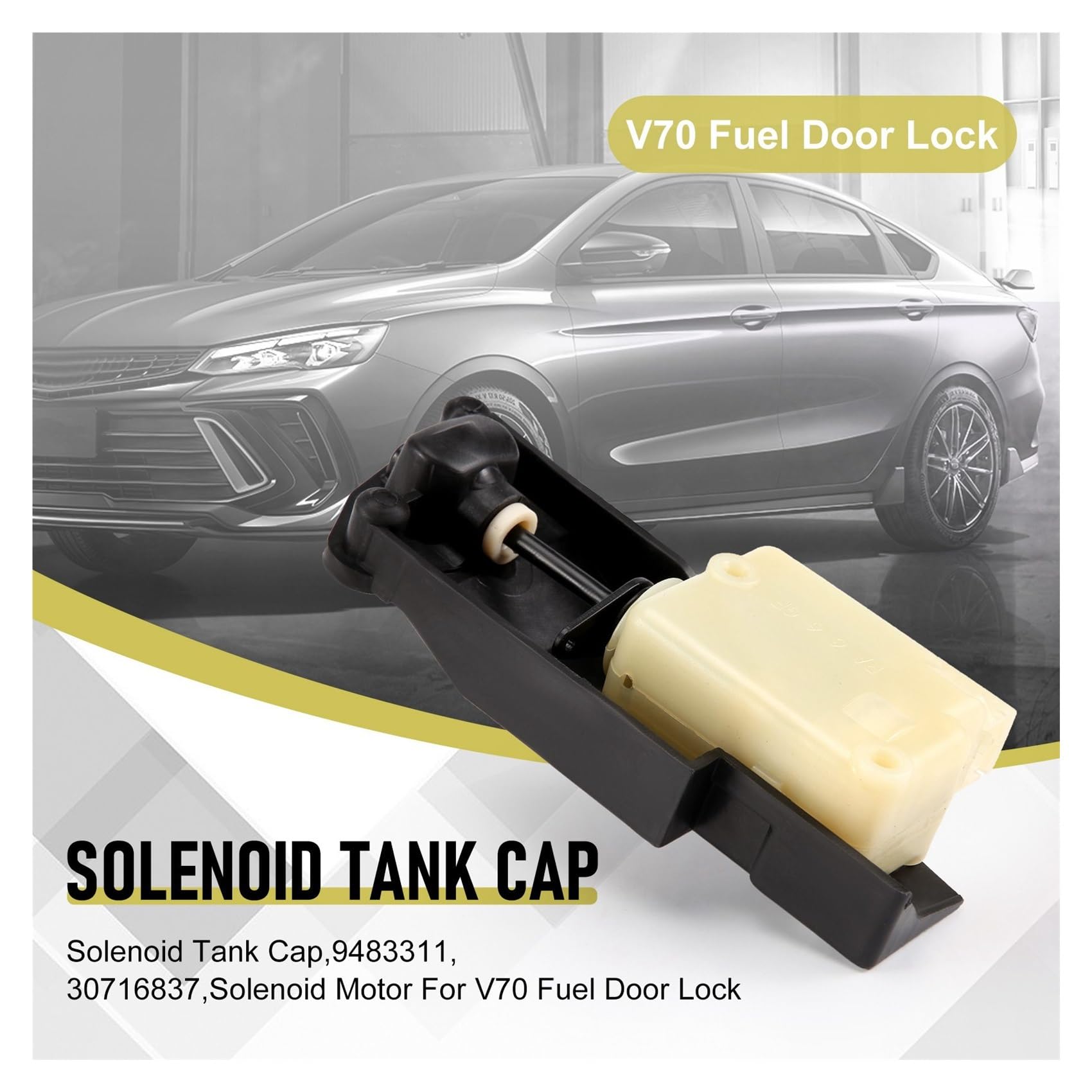 Bouchon de porte d'essence Bouchon Réservoir Moteur Solénoïde Volet Remplissage Serrure Porte De Carburant De Voiture Pour V70 S60 S80 XC70 XC90 9483311 30716837 30612856