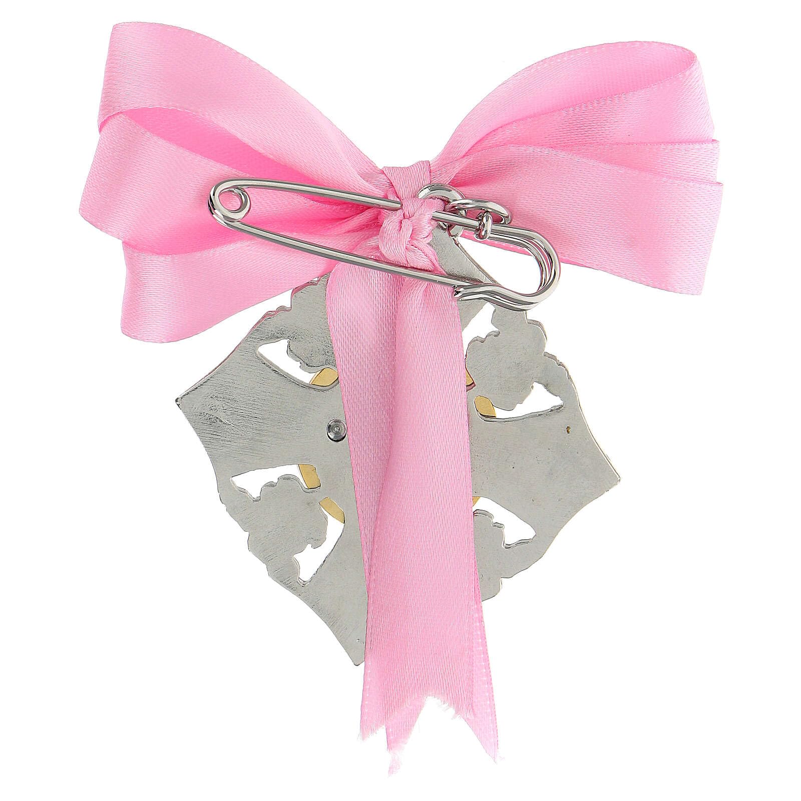 Holyart Médailles et icône pour lit enfant: Médaille pour berceau icône Mère de Dieu couleur rose fille