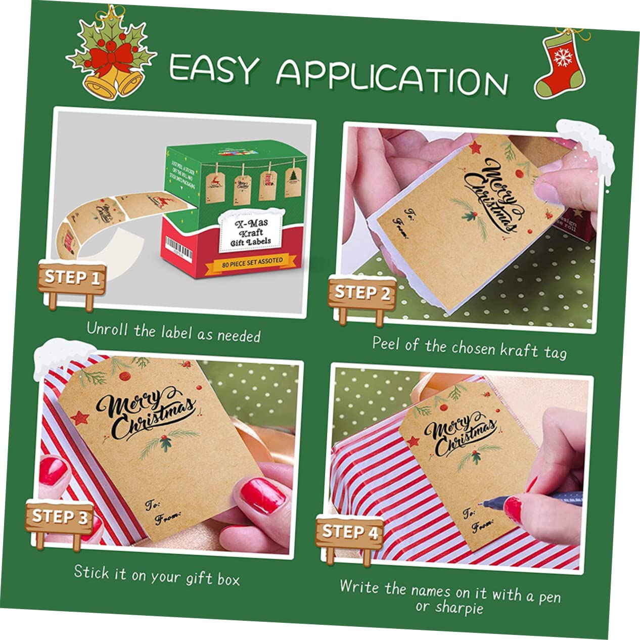 Angoily 3 Etichette Adesive Natalizie Decorative per Regali Motivi Cartoon Stickers per Pacchetti e Biglietti Natale Facili Applicare e Rimuovere
