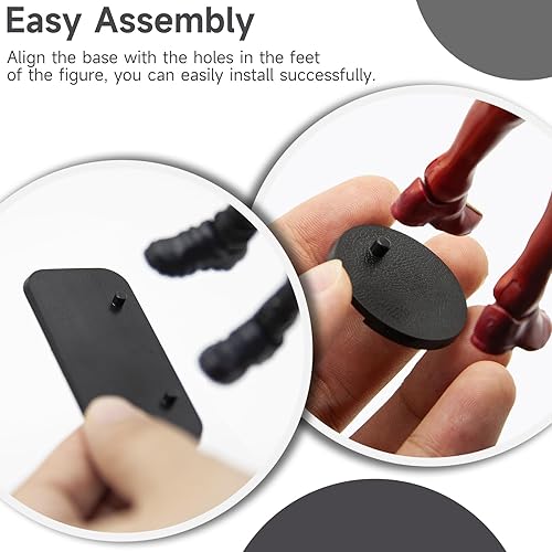 Miniatura 4 de EBCO - Juego de 50 bases de soporte de plástico negro de 1.260 in para la mayoría de figuras de acción de 6 pulgadas como Marvel Legends /DC/ Gi