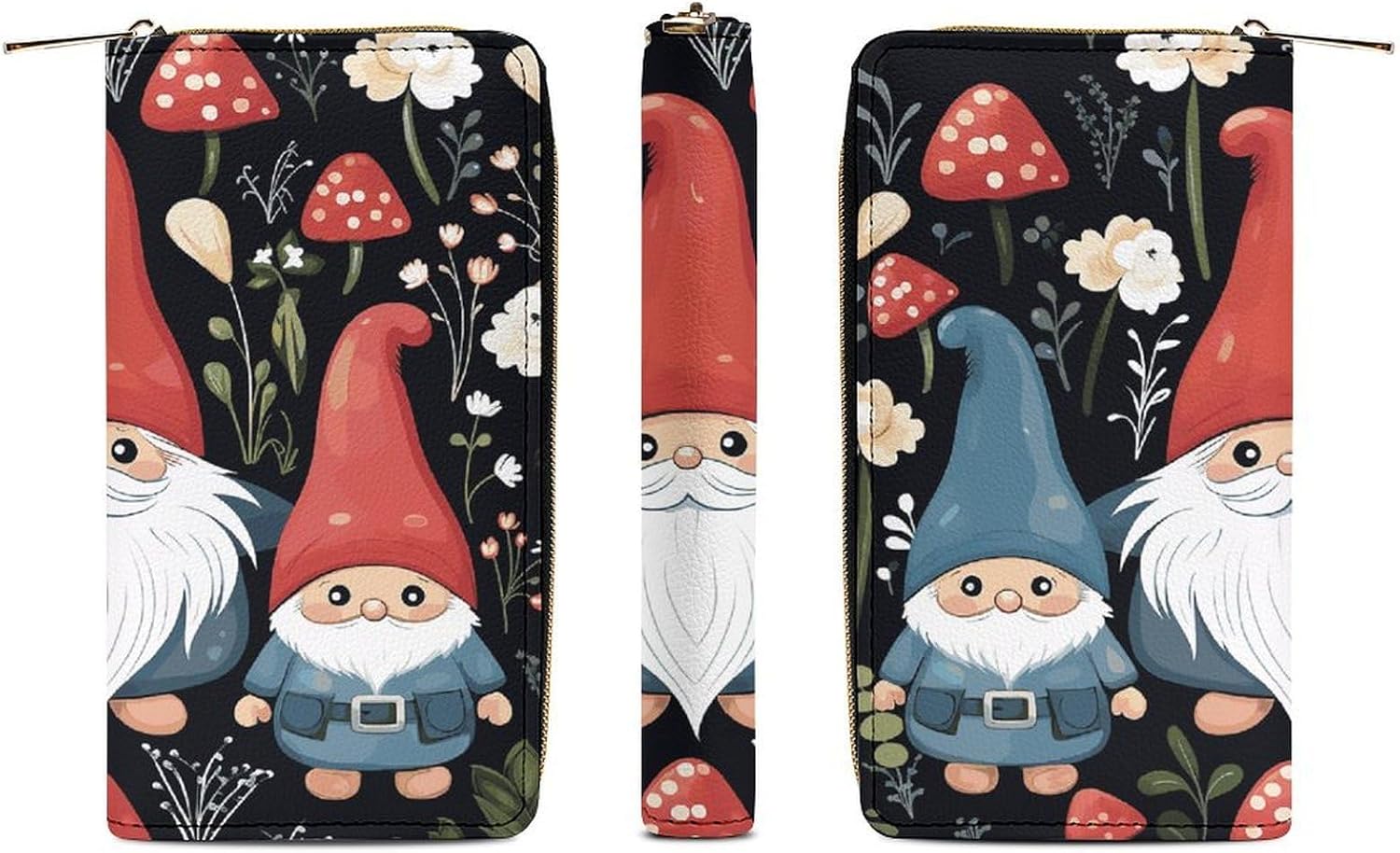 Cute Gnomes Long Zipper Pouch Wallet Clutch Wallet