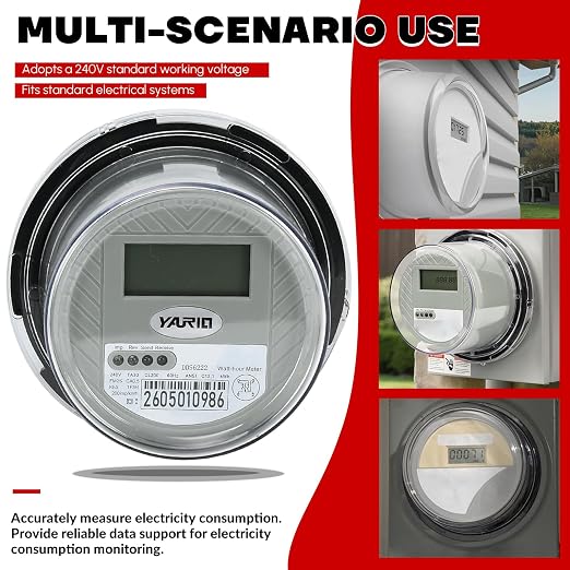Medidor eléctrico digital 120/240V 3-Hilos CL200 kWh miniatura 3
