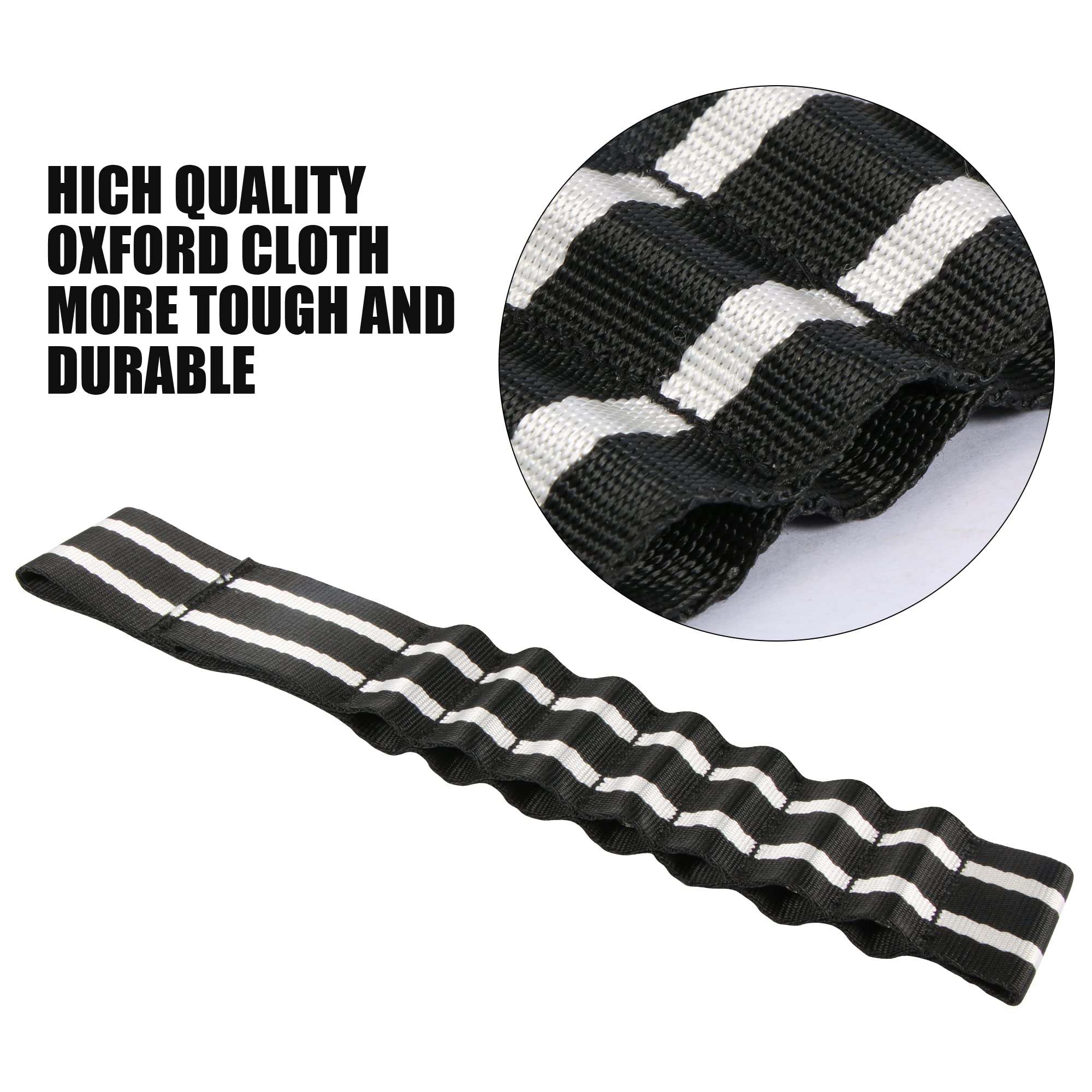 VOFONO 2PCS Adjustable Nylon Door Strap Fit for Jeep Wrangler TJ JK JL CJ JKU YJ Replacement Door Straps Updated Heavy Duty Door Limiting Check Strap,Black and White