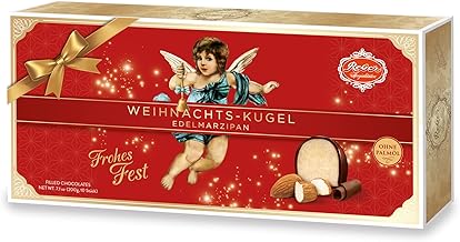 Reber Fine Marzipan Balls - Pack of 10 Christmas Edition - Dark Chocolate and Marzipan Balls