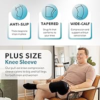 Vista 4 de BraceAbility - Rodillera de neopreno de talla extragrande - Rodillera de compresión bariátrica para piernas grandes y muslos gruesos, rodillera