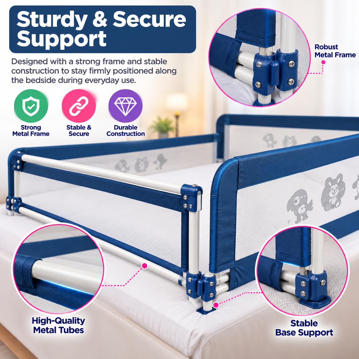 Safe-O-Kid Bed Rail Guard - Baby Safety -5