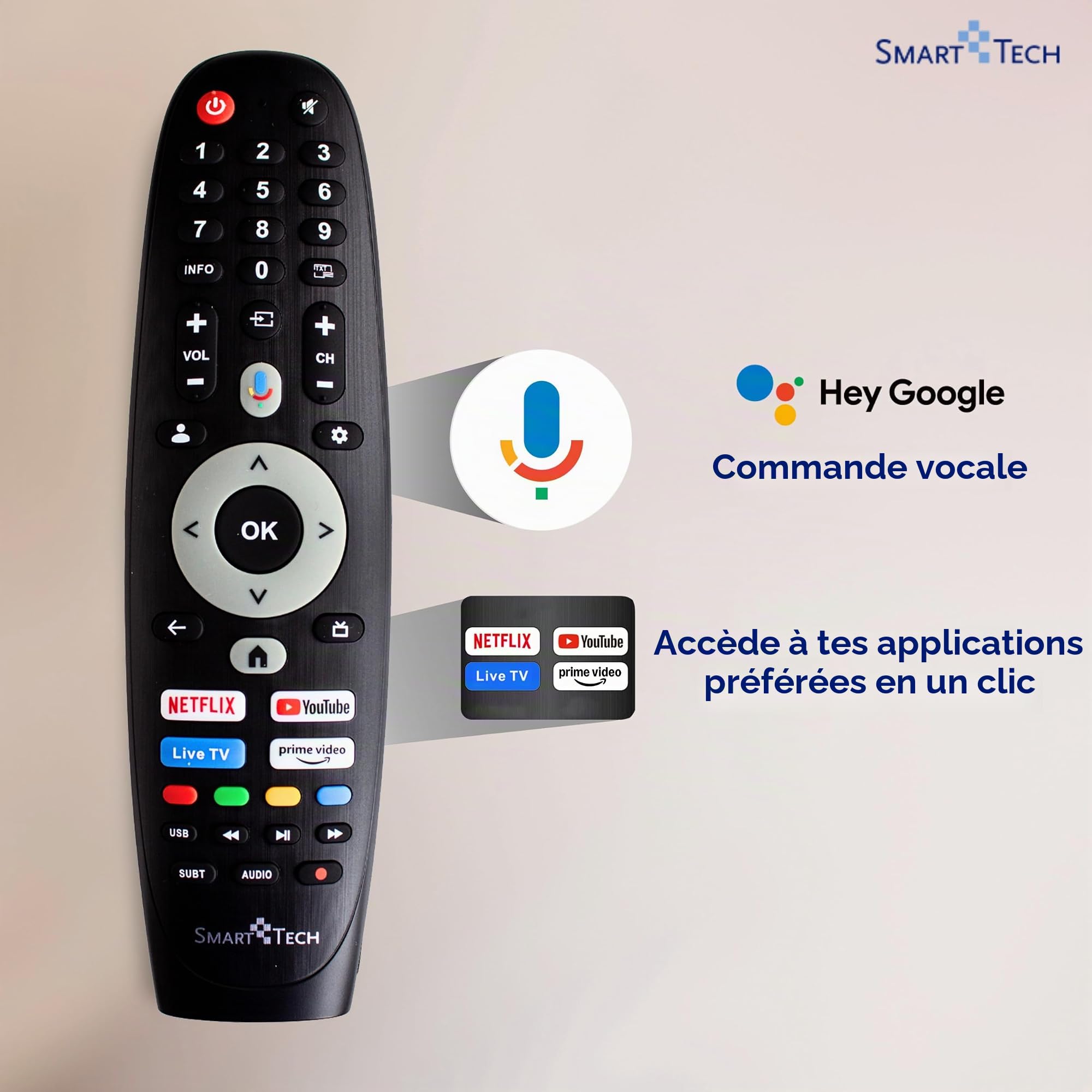 Smart Tech QLED 43QG06V2 Téléviseur Google TV HDR avec résolution 4K UHD, Bluetooth et Triple Tuner, Smart TV 43QG06V2 (2026)