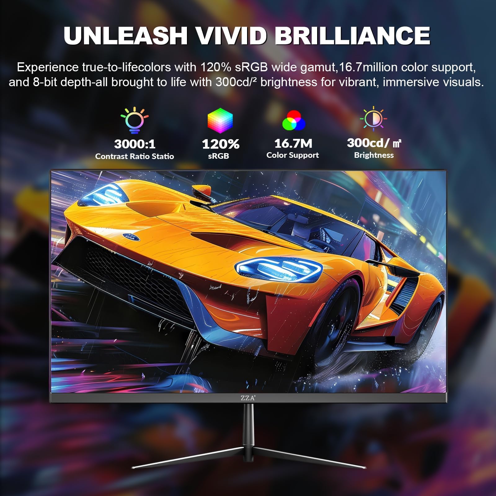 CRUA Moniteur de Jeu 24.5 Pouces FHD (1920 x 1080), Incurvé Écran PC, 240 Hz, 1 ms (MPRT), Adaptive Sync, 120% sRGB,Technologie Eye Care Plus, lumière Bleue, Flicker Free,VESA,DP, HDMI,Noir