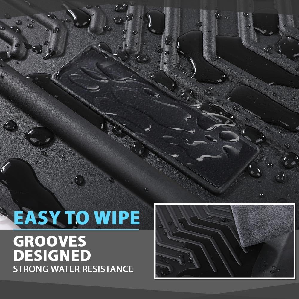 Floor Mats Compatible with Nissan Frontier 2022-2025 (Only Fit 2nd Row with Under-Seat Storage, Not Fit King Cab), TPE Full Cover Car Floor Mats All Weather Cargo Liners