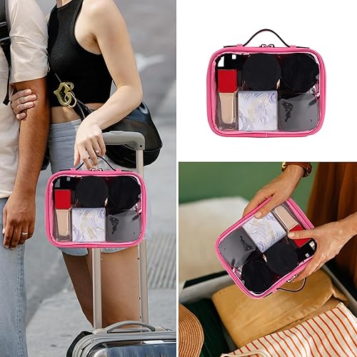 Miniatura 6 de Lychii Bolsa de aseo aprobada por la TSA, bolsa de viaje transparente para artículos de tocador líquidos, organizador de bolsas de cosméticos de