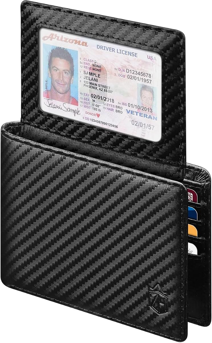 Zitahli Wallet for Men, Slim RFID Blocking Leather Bifold Wallet, Holds Up to 12 Cards, Minimalist Front Pocket Wallet with 2 ID Windows & Cash Slot, Thin Credit Card Holder, Gift for Men