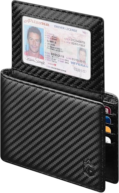 Zitahli Portefeuille pour hommes 12 Porte carte Slim RFID Cuir 2 ID Porte-fenêtre pour hommes avec boîte cadeau
