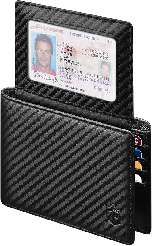 Zitahli Wallet for Men, Slim RFID Blocking Leather Bifold Wallet, Holds Up to 12 Cards, Minimalist Front Pocket Wallet with 2 ID Windows & Cash Slot, Thin Credit Card Holder, Gift for Men