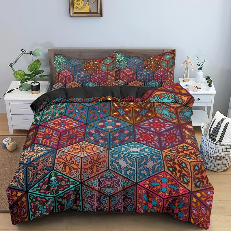 Housse de couette 220x240 mandala pour créer une ambiance bohème et chaleureuse dans la chambre