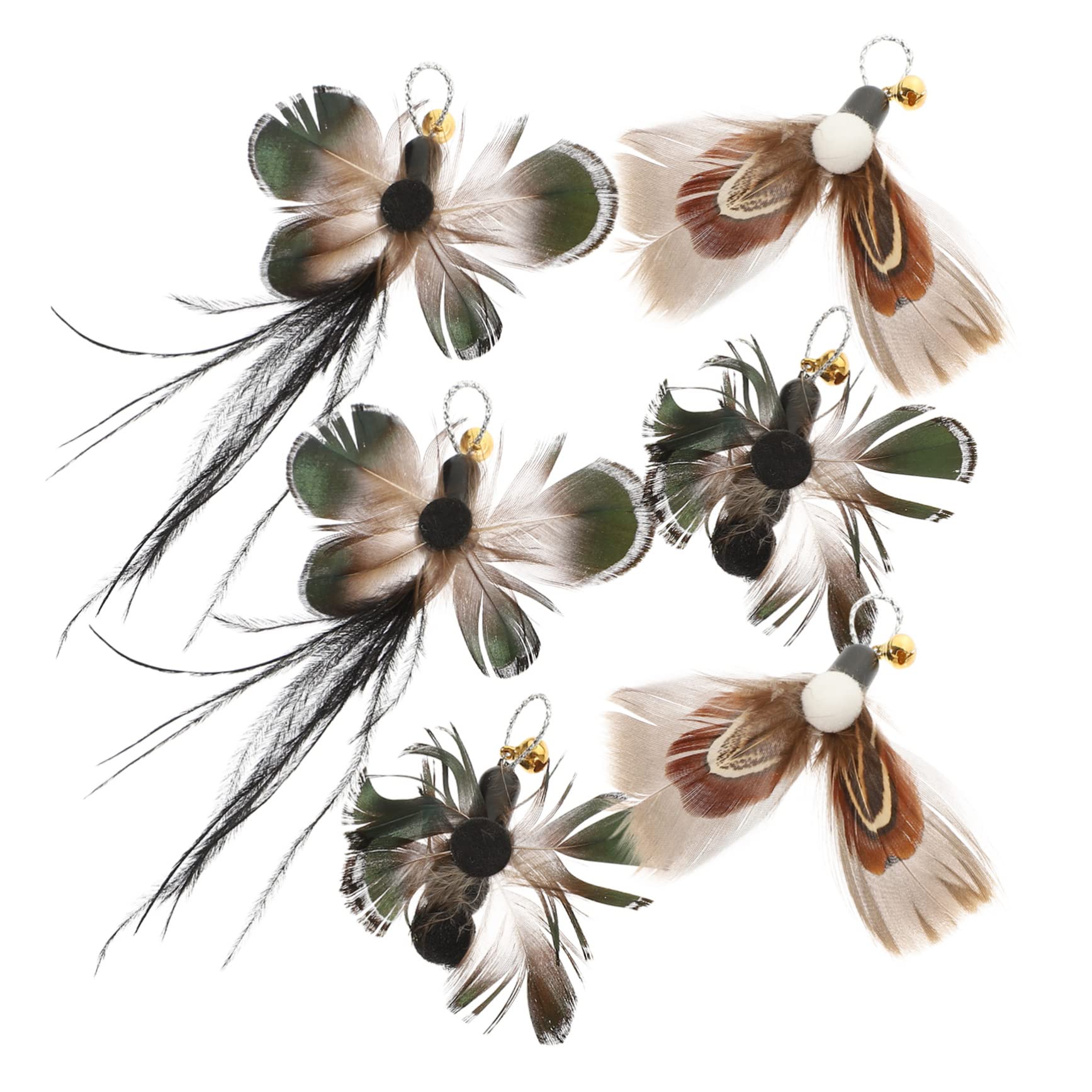 Toddmomy 24pièces Têtes De Remplacement pour Canne à Chat avec Jouets Insectes Et Plumes Accessoires Interactifs pour Chats Amusants Et Stimulants