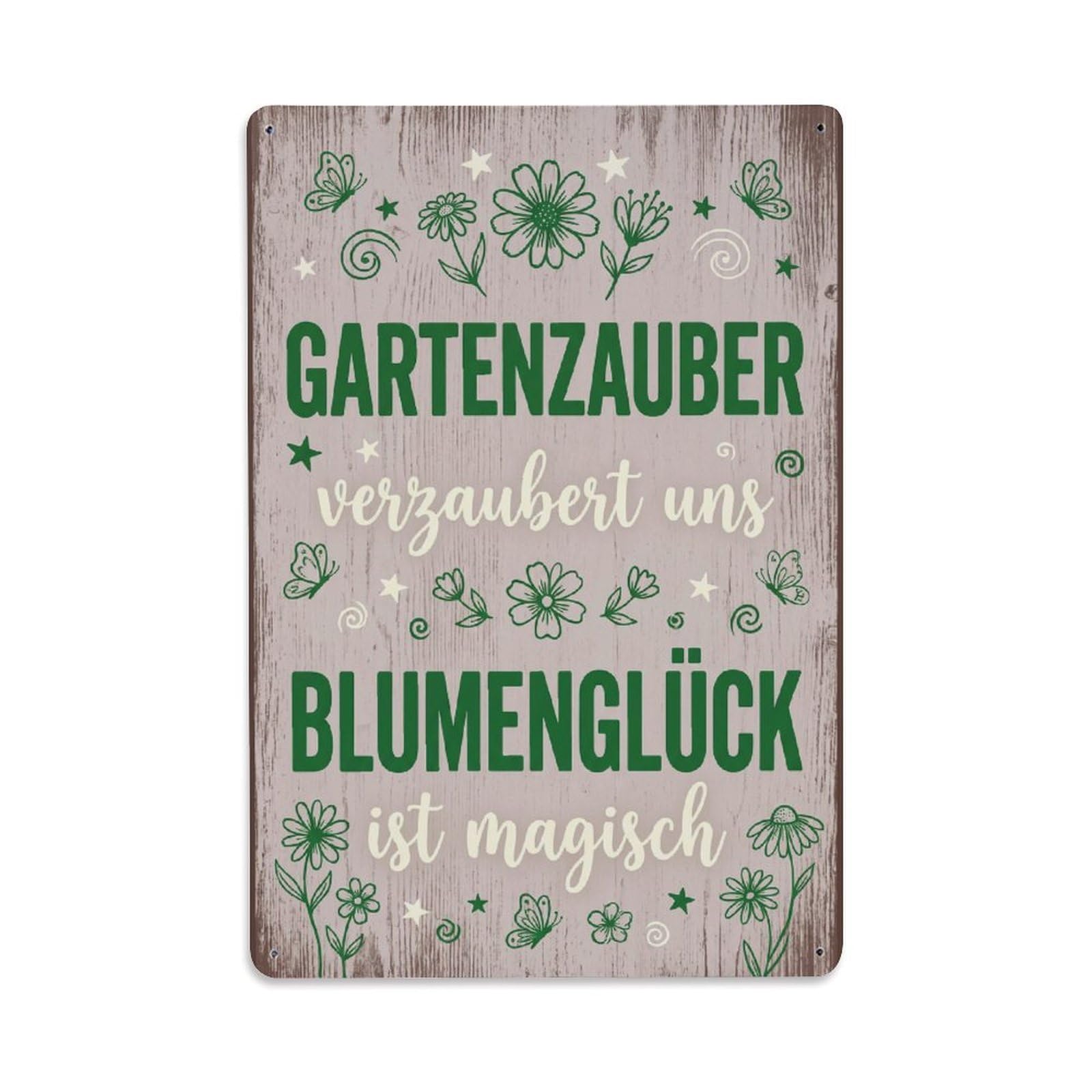 Rustic Garden Magic Whimsical Delightful Metal Tin Sign Plaque Wall Decor for Cafe, Club Bar, Office, Garden Metal Poster 8x12Inch