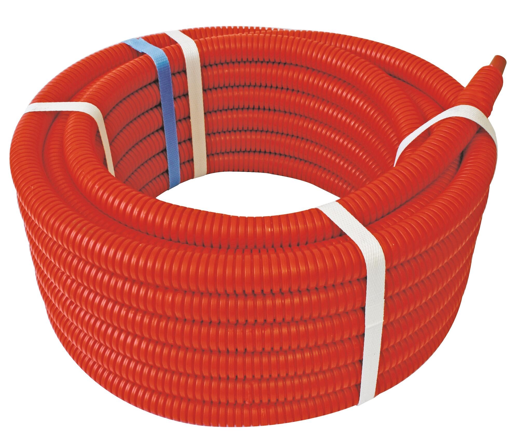 SOMATHERM FOR YOU, Couronne de tube PER pré-​gainé Ø16 mm, 100m, rouge, installation rapide et facile, compatible avec tous raccords PER, conforme NF, idéal pour réseaux d'eau et chauffage