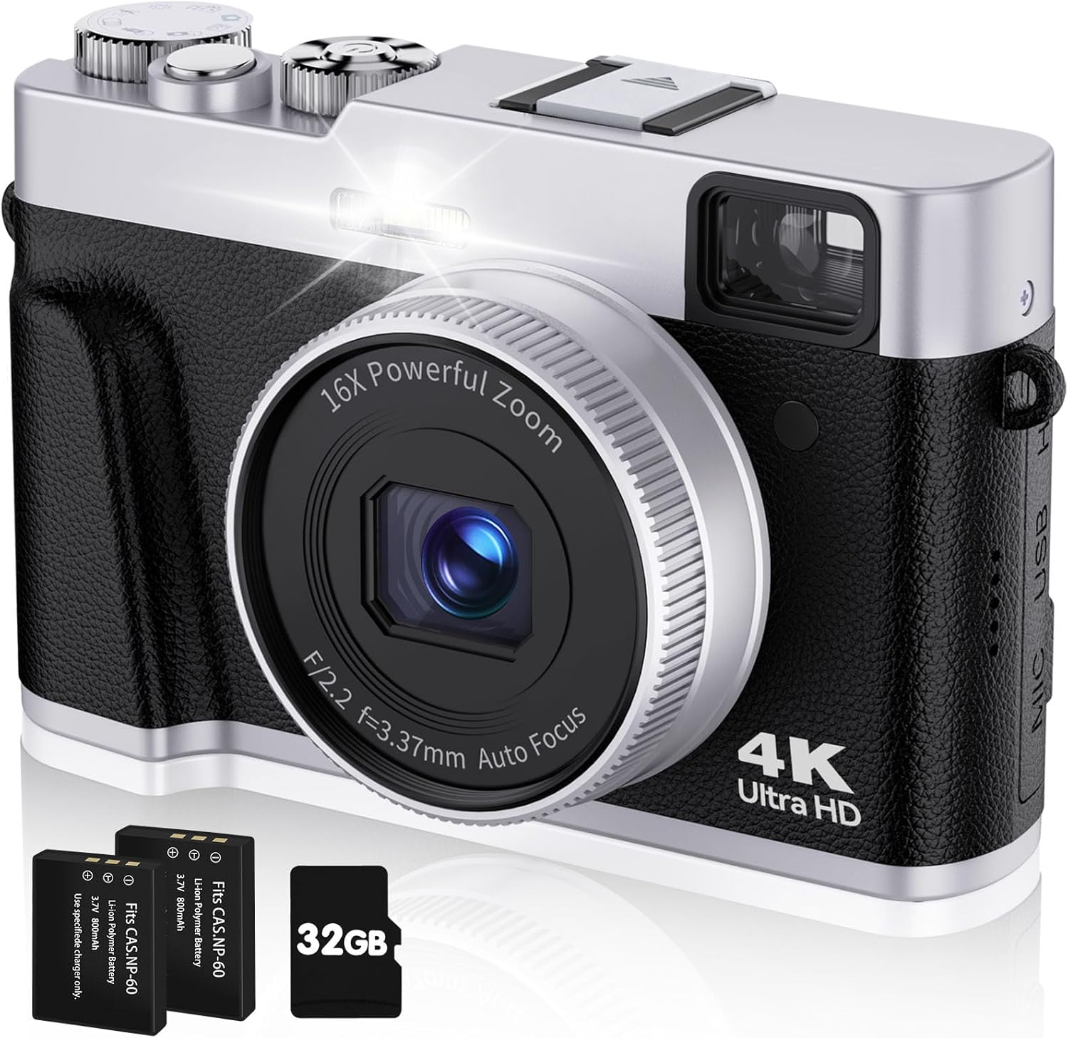 CAMKORY Macchina Fotografica Digitale 4K 48MP Autofocus Scheda 32G Mirino Ottico Fotocamera Digitale Compatta Zoom 16x Flash Facile da Usare Principiante 2 Batteria Ricaricabile Nero CAMKORY Macchina Fotografica Digitale 4K 48MP Autofocus Scheda 32G Mirino Ottico Fotocamera Digitale Compatta Zoom 16x Flash Facile da Usare Principiante 2 Batteria Ricaricabile Nero