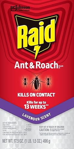 Miniatura 12 de Raid Ant & Roach Killer Spray para insectos listados, sigue matando durante semanas, aroma a lavanda, 17.5 onzas (paquete de 2)