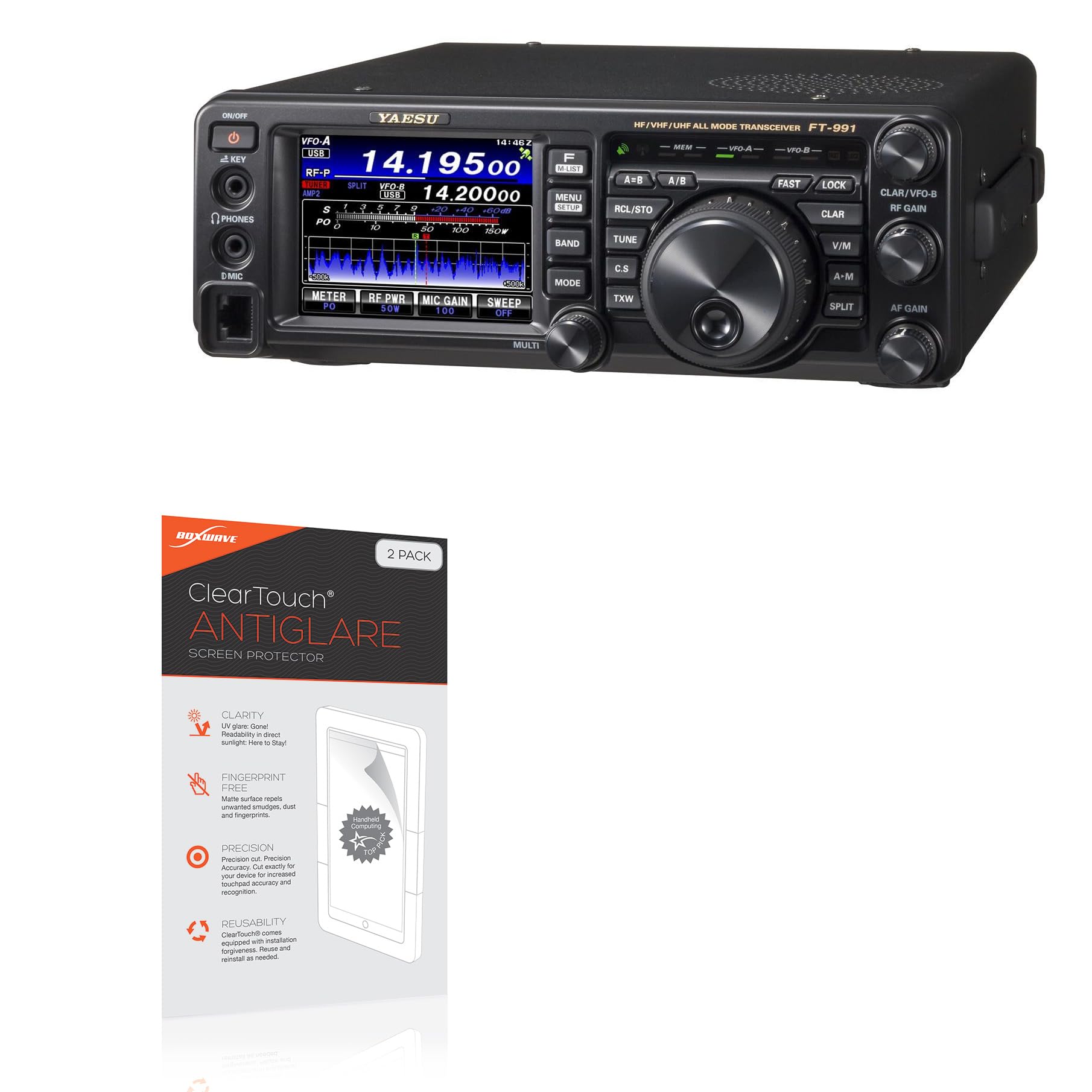 BoxWave Screen Protector Compatible with Yaesu FT-991 - ClearTouch Anti-Glare (2-Pack), Anti-Fingerprint Matte Film Skin