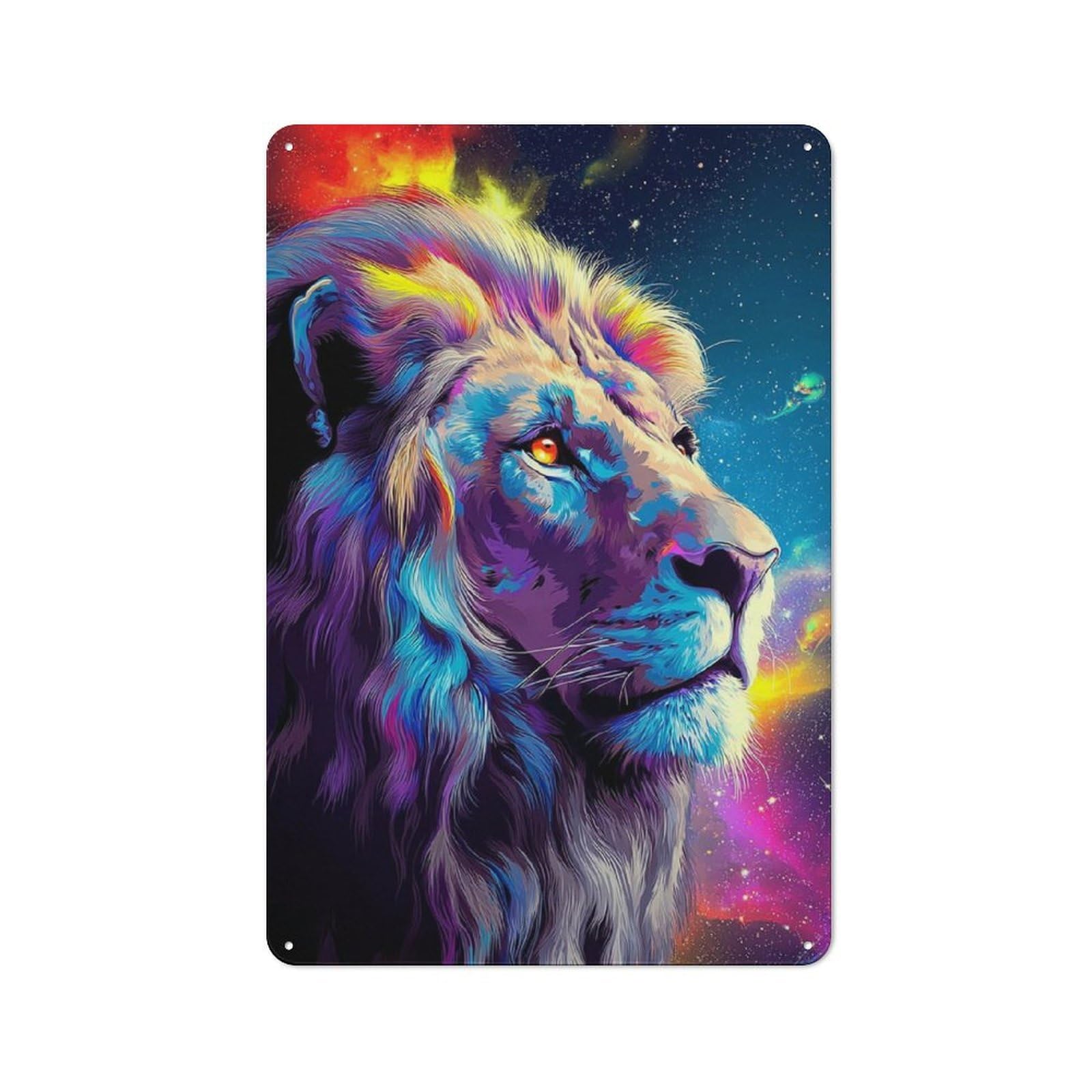 Vintage Galactic Lion Majesty -5 Metal Gift Sign 30x20cm, Home Wall Decor for Bedroom, Kitchen, Office Or Living Room