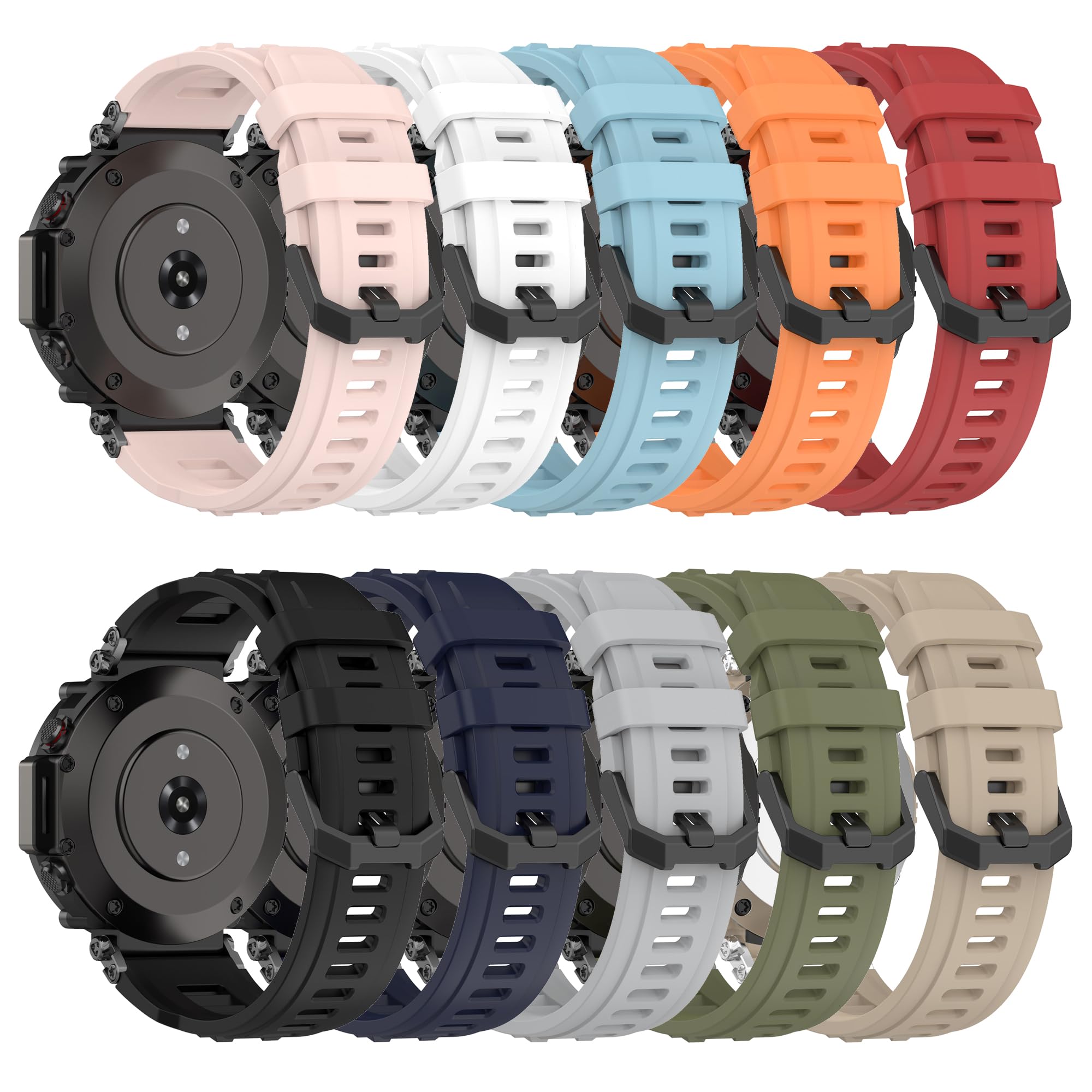 Bracelet de rechange en silicone souple pour Amazfit T-Rex Ultra Smartwatch Amazfit T-Rex Ultra (sans tracker, bracelets de rechange uniquement)
