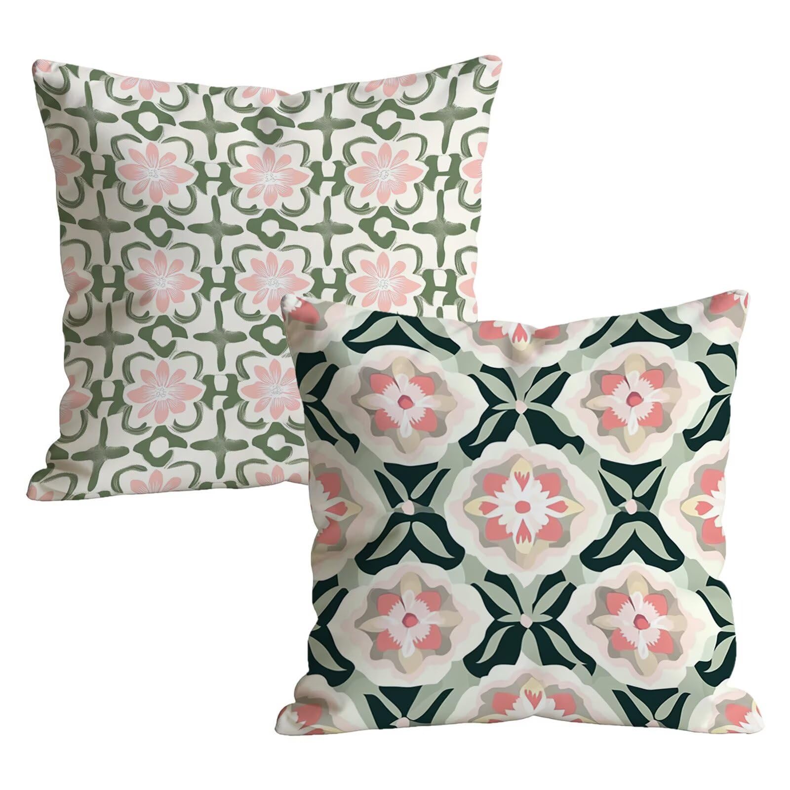 Fundas Cojines 80x80cm Juego de 2, Rosa Abstracto Patrón Fundas de Cojines Exterior Impermeable in Terciopelo, con Cremallera Invisible, HD Iampresión Funda Cojin Sofa para Decoración Hogar t9n-284