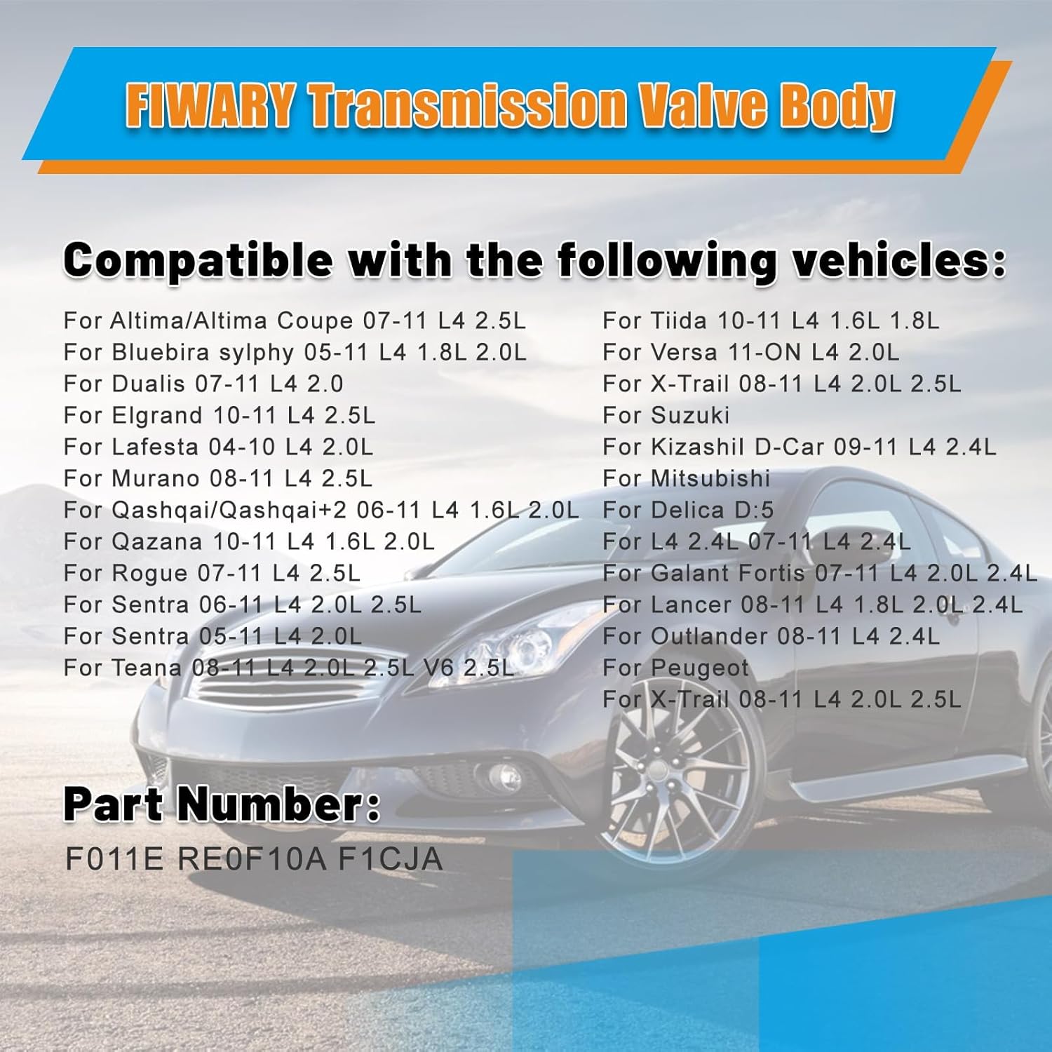 RE0F10A CVT Valve Body for Nissan Altima Sentra Versa 2005-2011 Direct Replacement for F011E F1CJA Solves Slipping