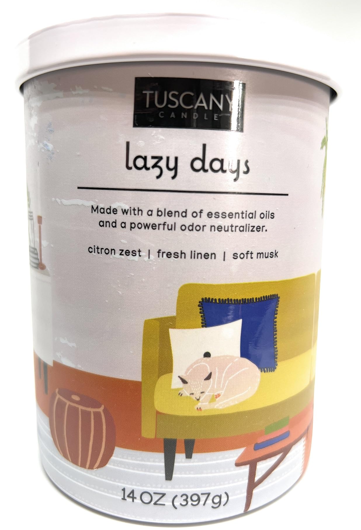 Tuscany CandleLazy Days: Linen Scented Pet Odor Neutralizing Candle, 14 oz