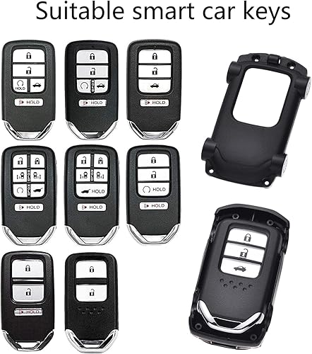 Miniatura 6 de para Funda de Llavero Honda - Estuche de llavero compatible con Honda Accord Civic CRV Pilot Odyssey Passport Llave Remota Inteligente - Negro