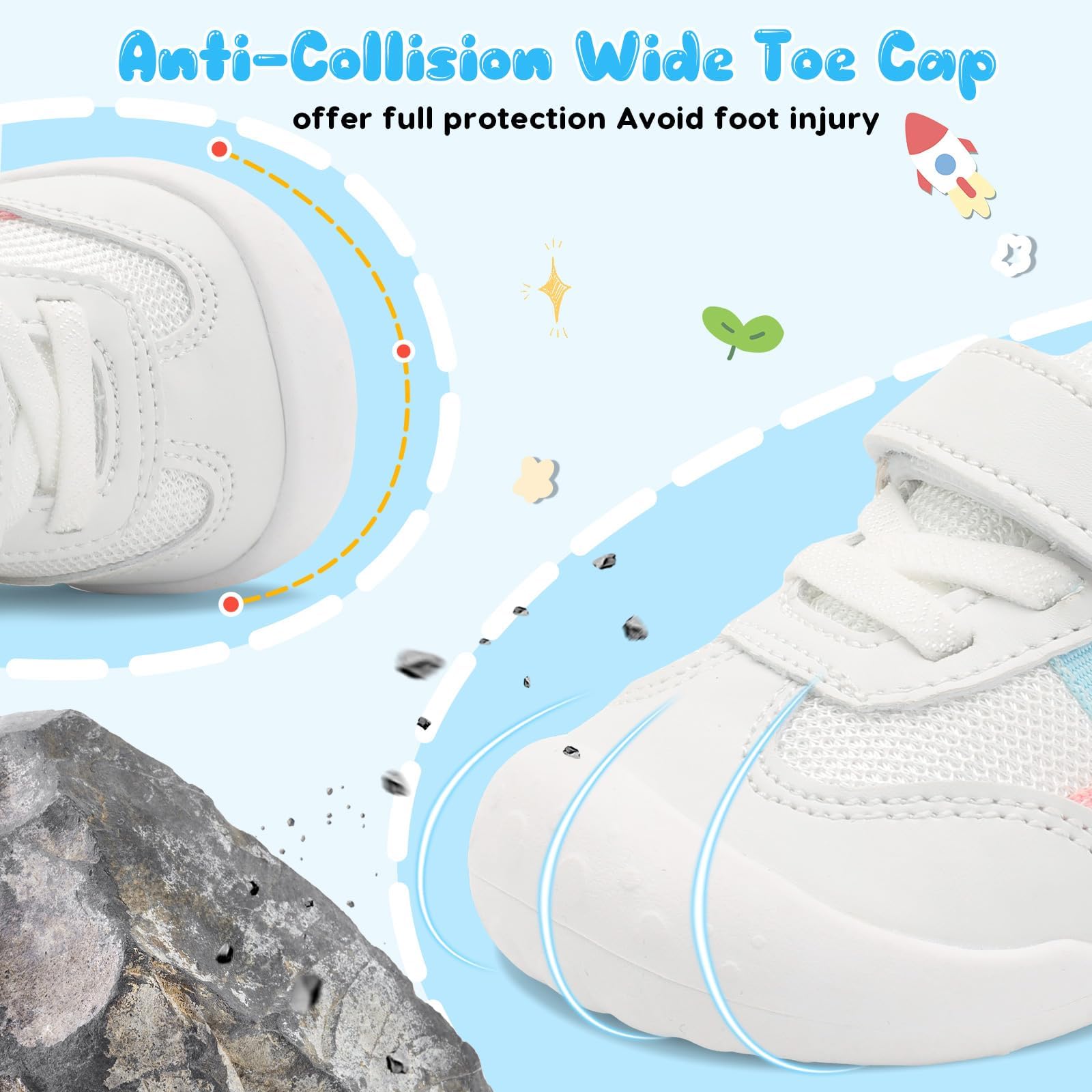 JIASUQI Baby Barefoot Shoes Boy Girls First Walking Shoe Infant Breathable Sneakers Lightweight Non-Slip Crib Shoes Indoor Outdoor - 3