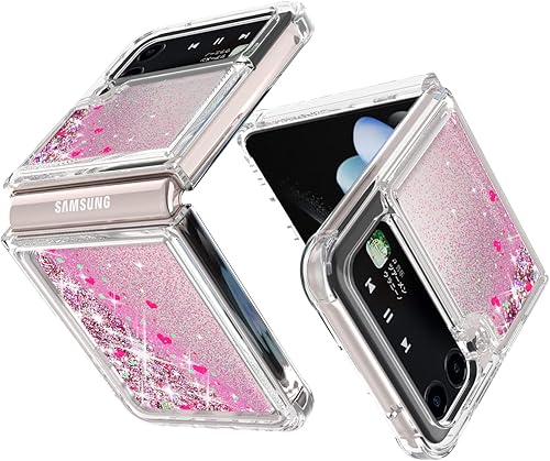 Miniatura 3 de EnCases Funda para Samsung Galaxy Z Flip 4 con purpurina líquida, Galaxy Z Flip 4, funda brillante de arena movediza brillante a prueba de golpes