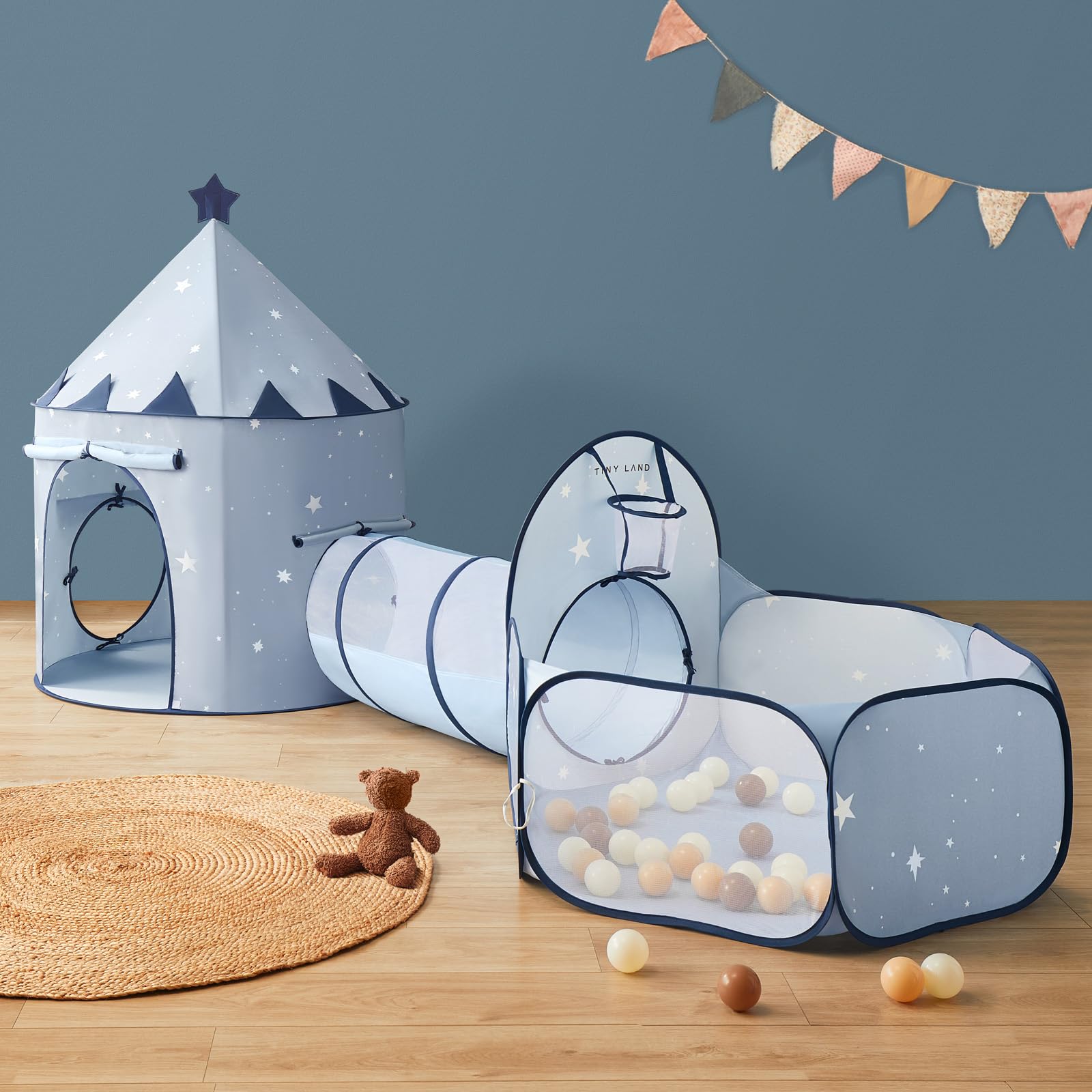 Blue Rocket 3-in-1 speeltent met tunnel voor kinderen - yurt