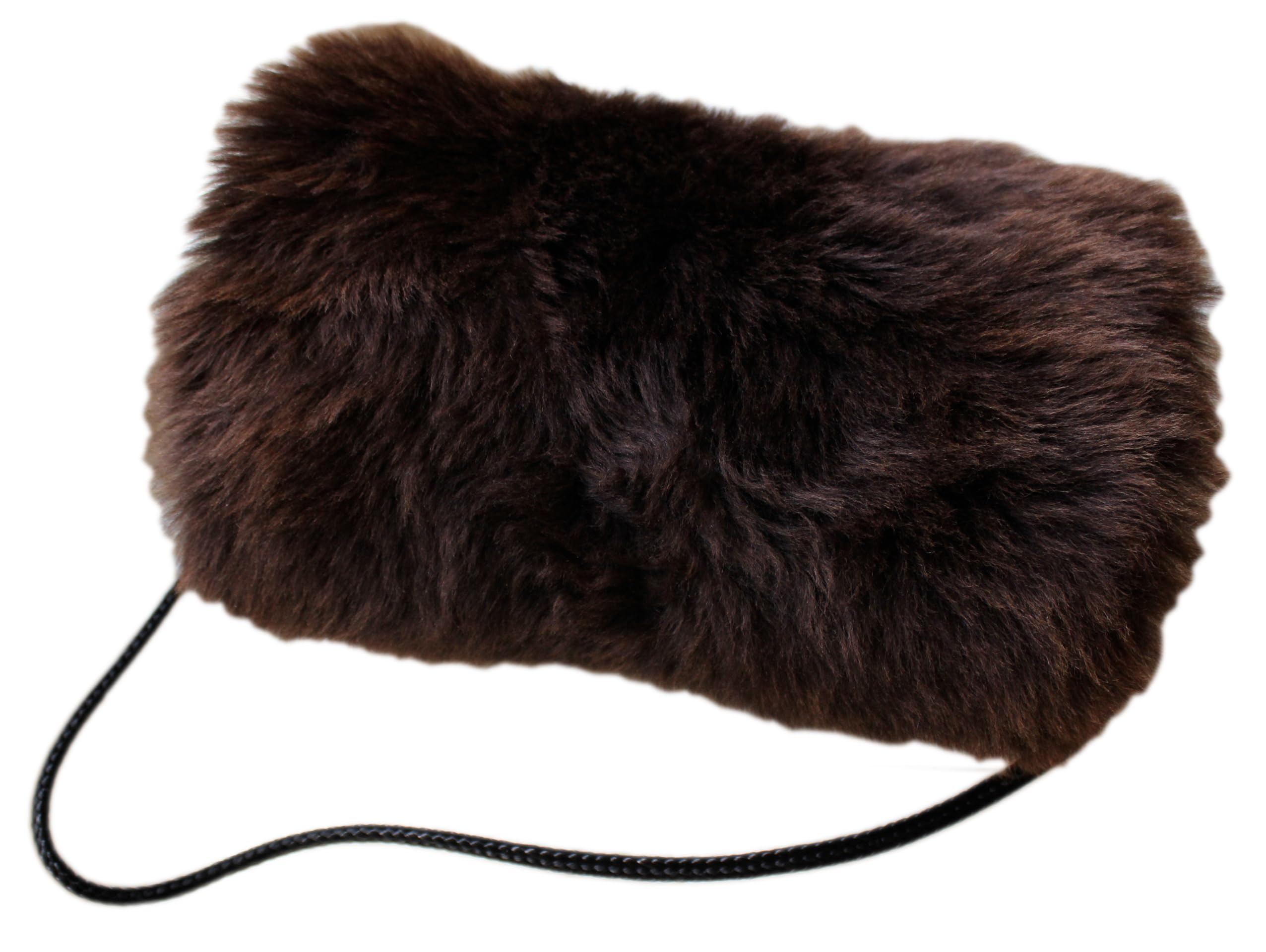 Wunderschöner Handwärmer, Muff - pures echt Lammfell | Natur - braun ungefärbt | atmungsaktiv | Deutsche Handarbeit | Pelzmuff, Fellmuff