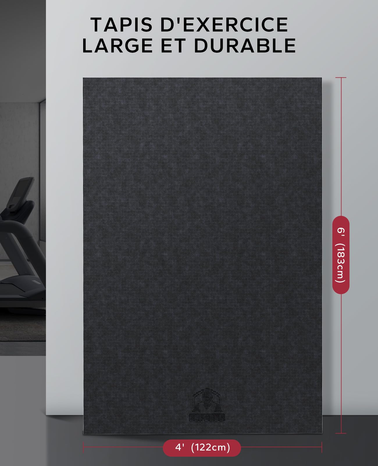 HAPBEAR Tapis d'Exercice Extra Large -183x122/213x152/244x183/274x183/305x183/366x183x0.8cm,Antidérapant,Ultra Durable,Tapis de Gym épais pour Pilates,Aérobic,Tapis de yoga,Tapis de Gym Haute Densité